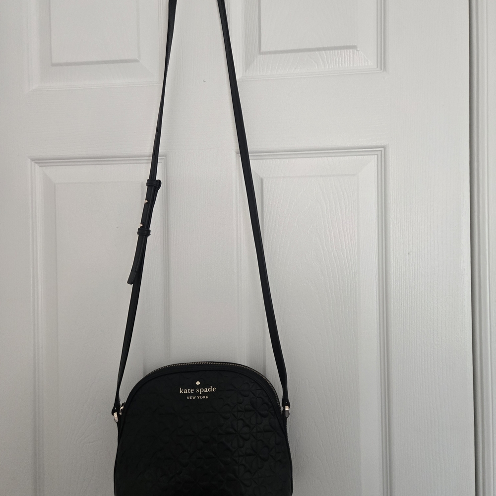 Kate Spade Black Floral Embossed Crossbody Bag - Picture 2 of 6